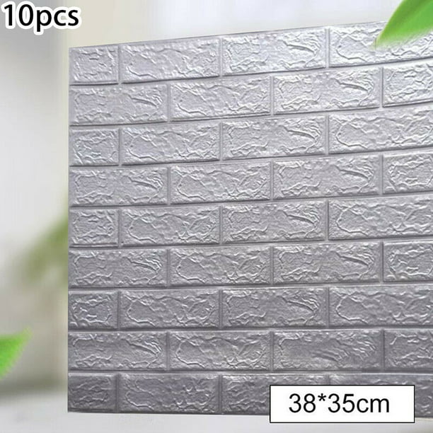 10Pcs 3D Wall Panel Brick Stickers Mural XPE Foam Adhesive DIY Home Decal 